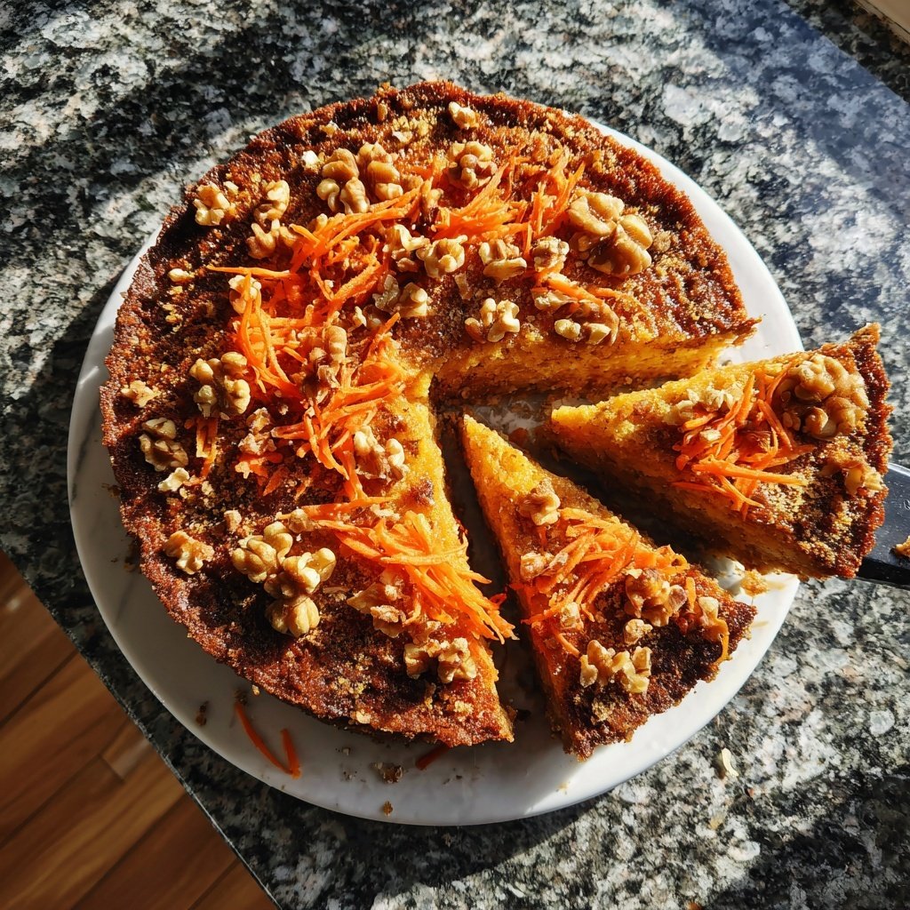 Karottenkuchen Mit Nuss Topping