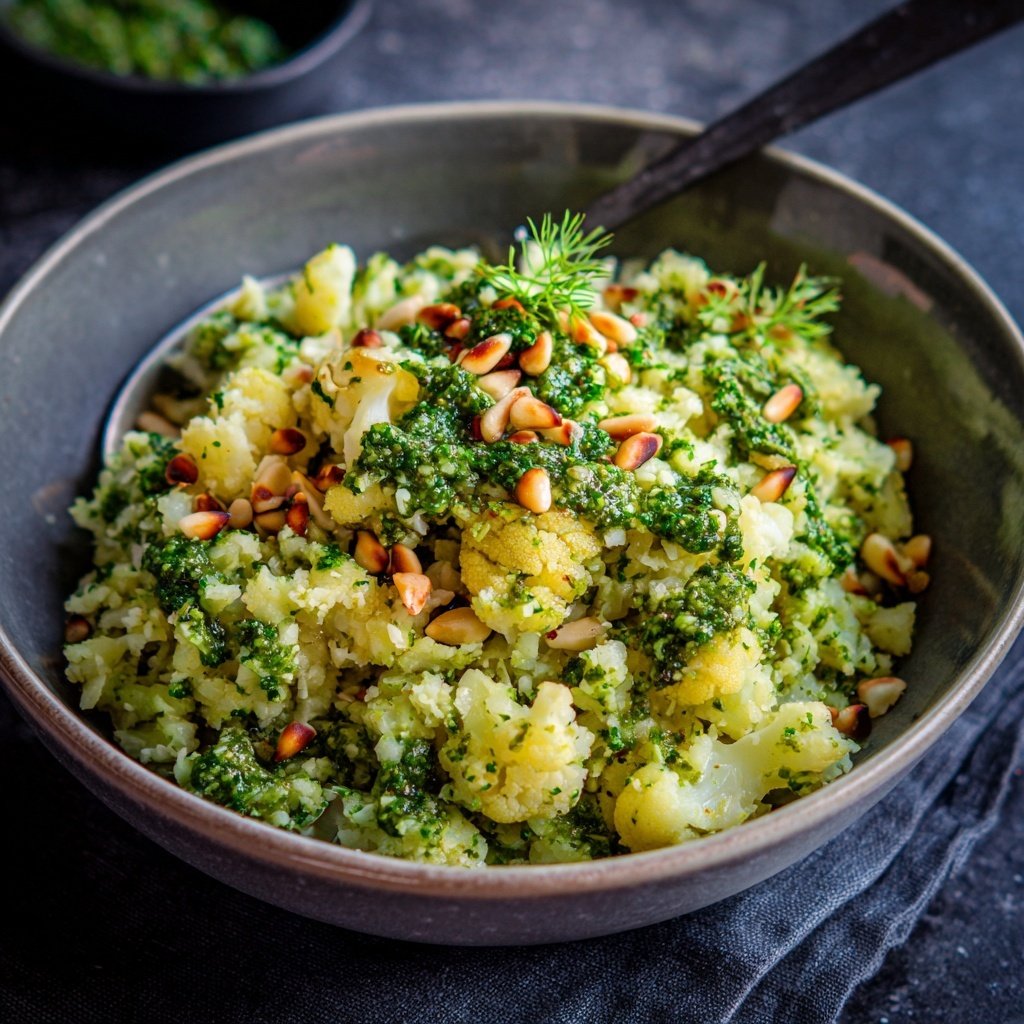 Blumenkohl Reis Mit Kräuter Pesto