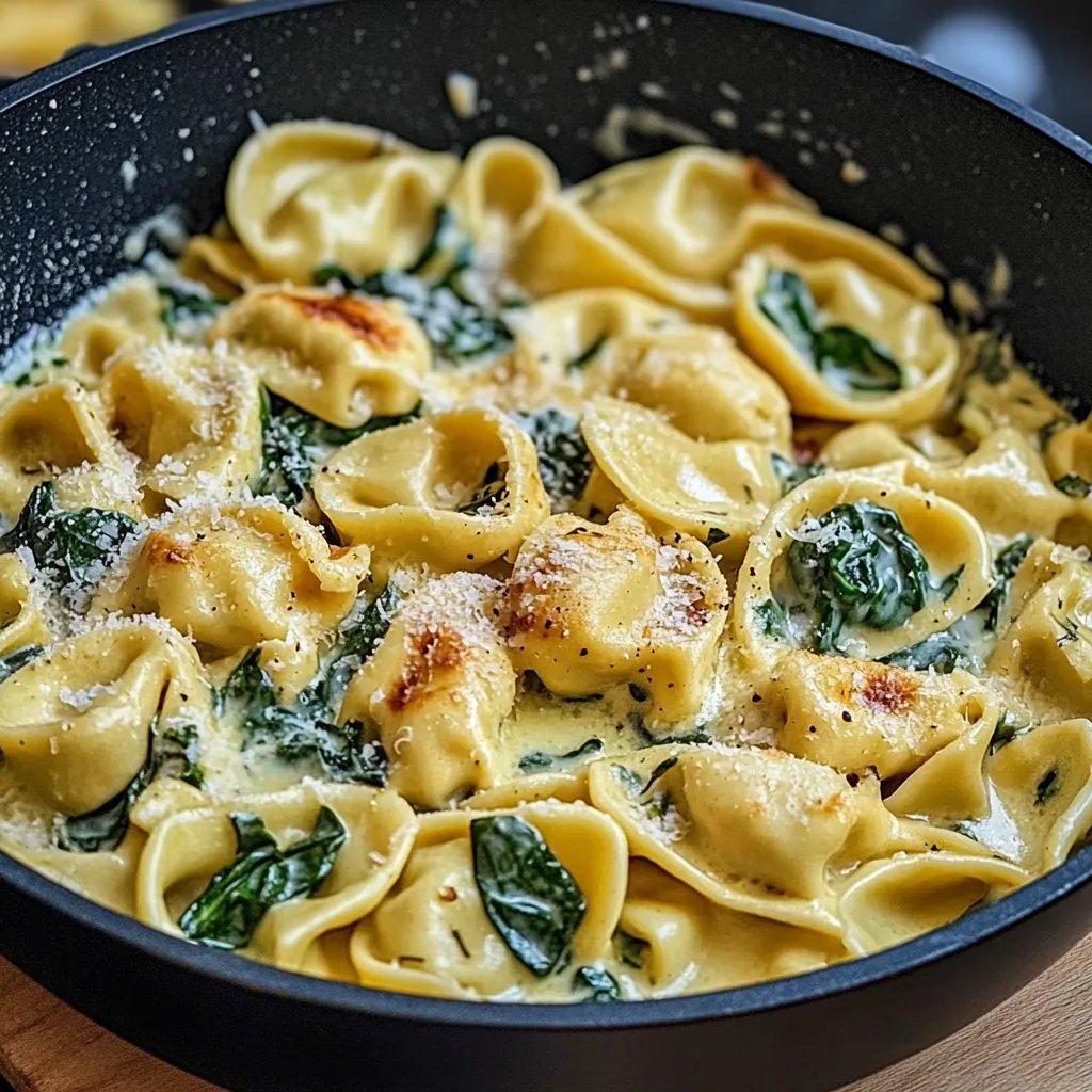 Cremige Tortellini mit Spinat-Frischkäsesauce