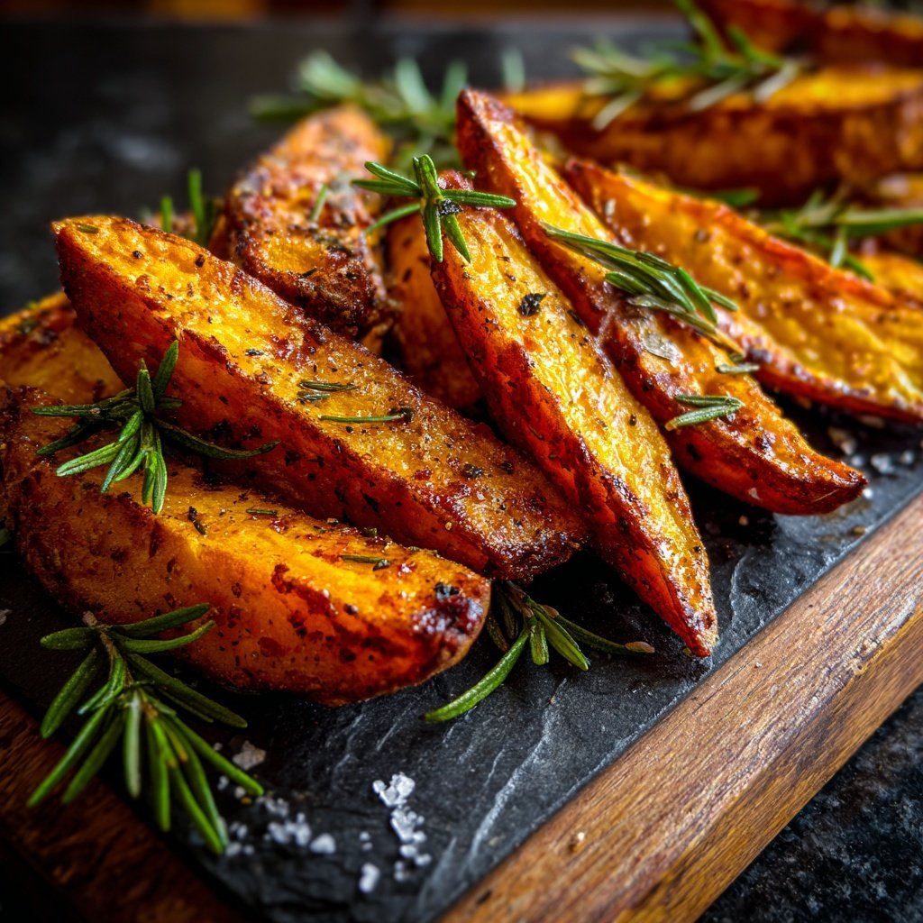 Süßkartoffel Spalten Mit Rosmarin