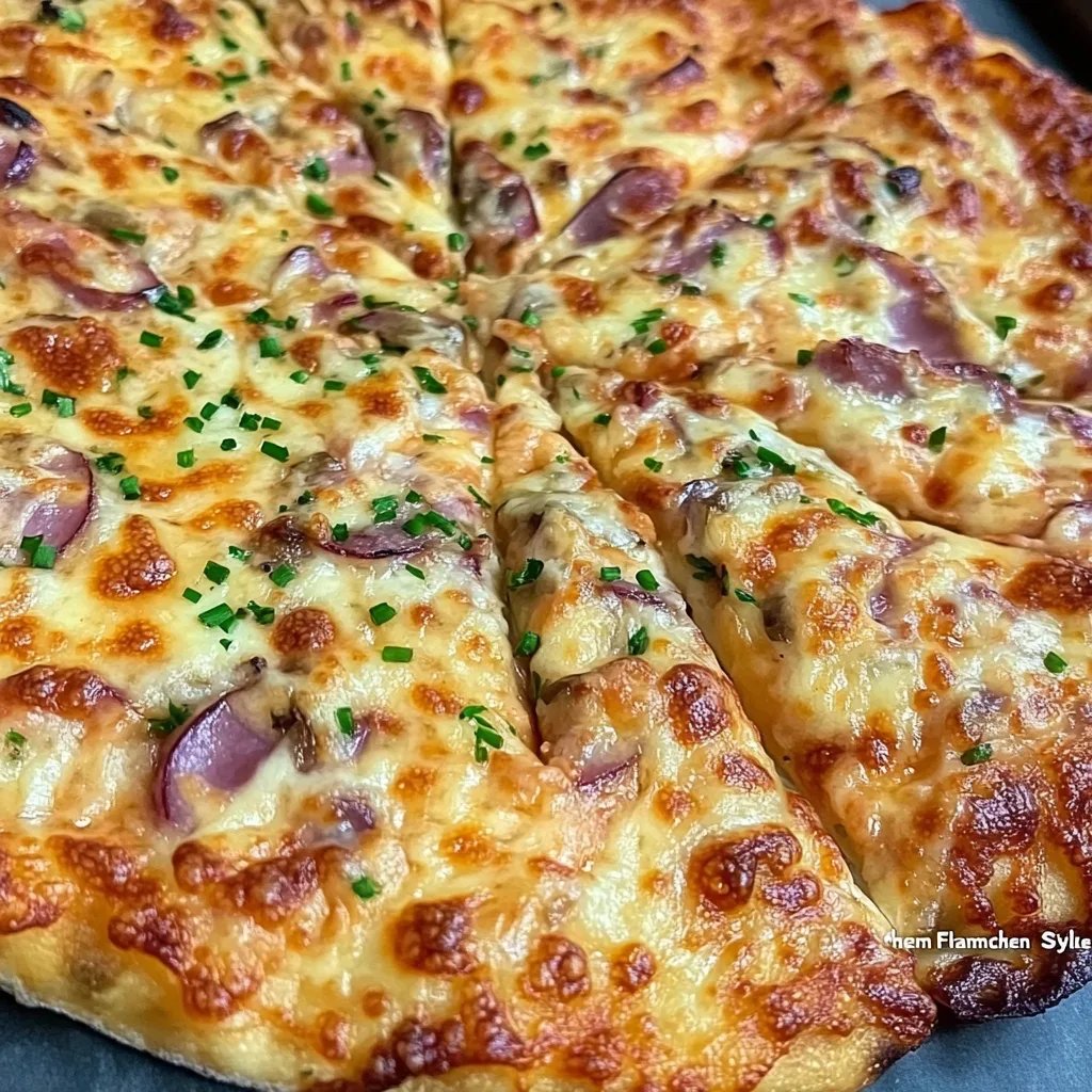 Schüttelpizza „Flammkuchen Style“