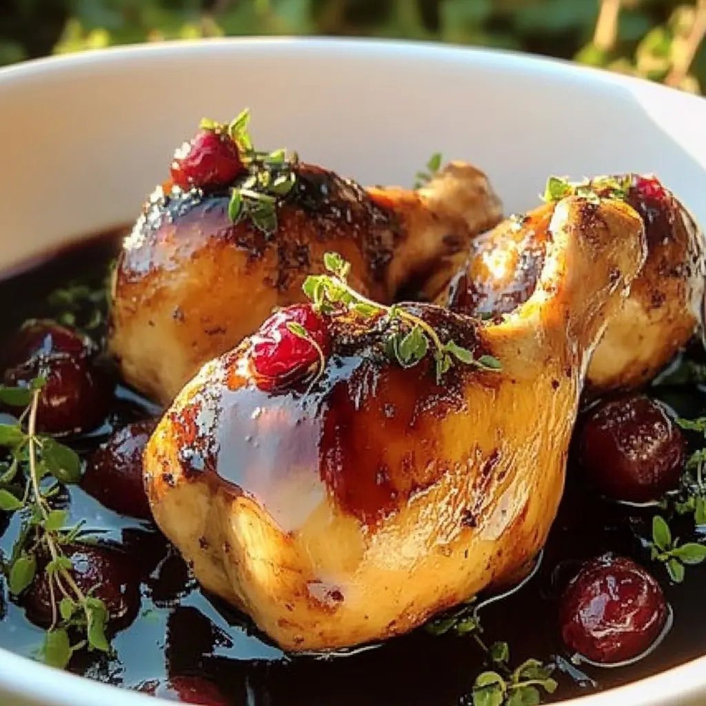 Hähnchen mit Preiselbeer-Balsamico-Glasur