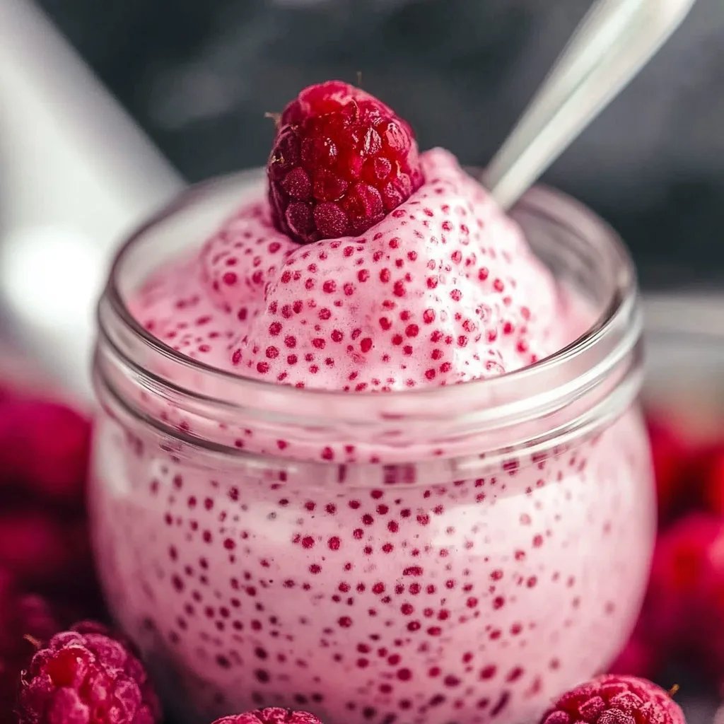 Veganer Himbeer-Chia-Pudding