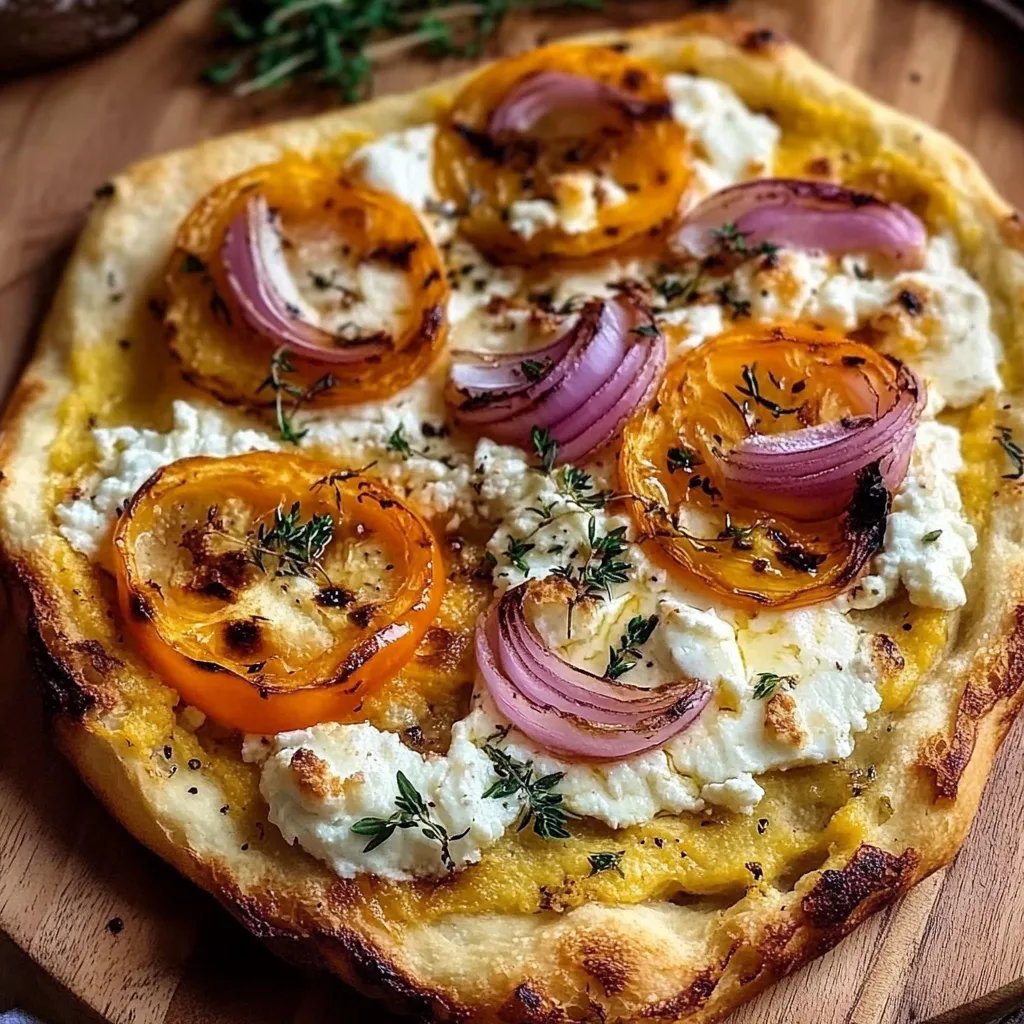 Fladenbrot mit Kürbis und Feta
