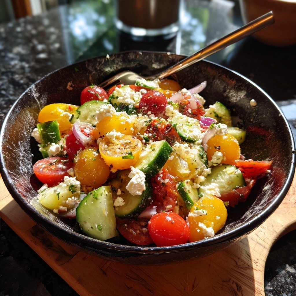 Bunter Salat Zum Grillen Mit Gurke Und Feta
